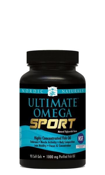 Ultimate Omega Sport, a high dosage pure fish oil supplement for ultimate health and fitness.